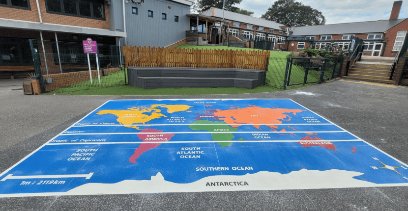 Geography and Science Playground Markings in Hampshire